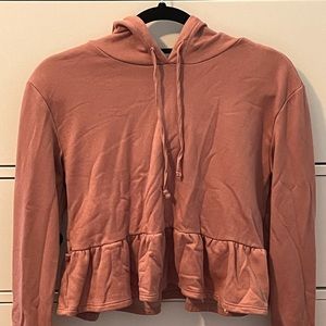 PINK PEPLUM HOODIE